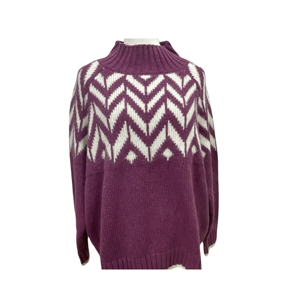 A New Day Winter Sweater Womens Size 2X Cotton Blend Nordic Pattern Crew Neck